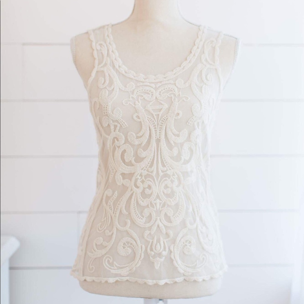 Express Beautiful lace white top
